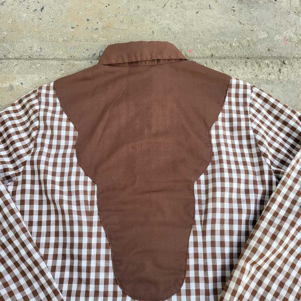 Vintage Fenton Western Shirt Size 12 M USA Brown … - image 6