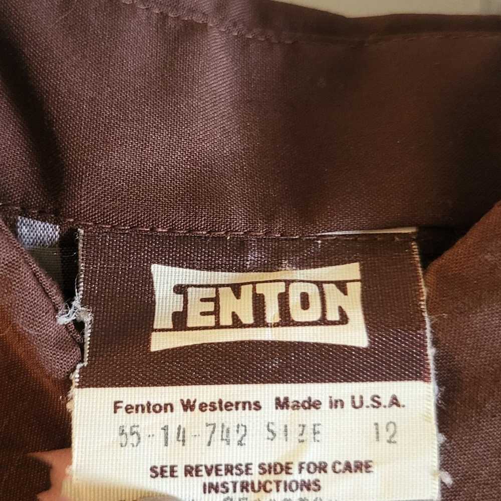 Vintage Fenton Western Shirt Size 12 M USA Brown … - image 7