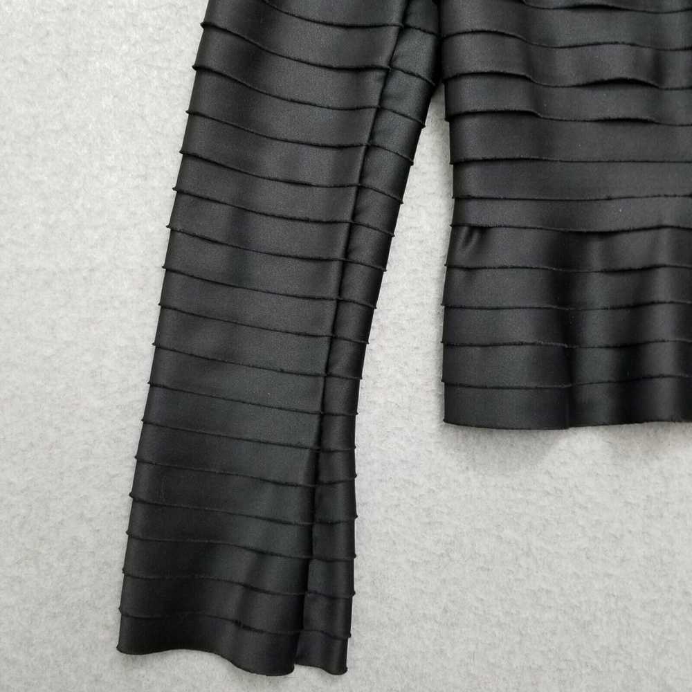 Vintage Tadashi Shoji Blouse Womens 8 Black Strip… - image 2