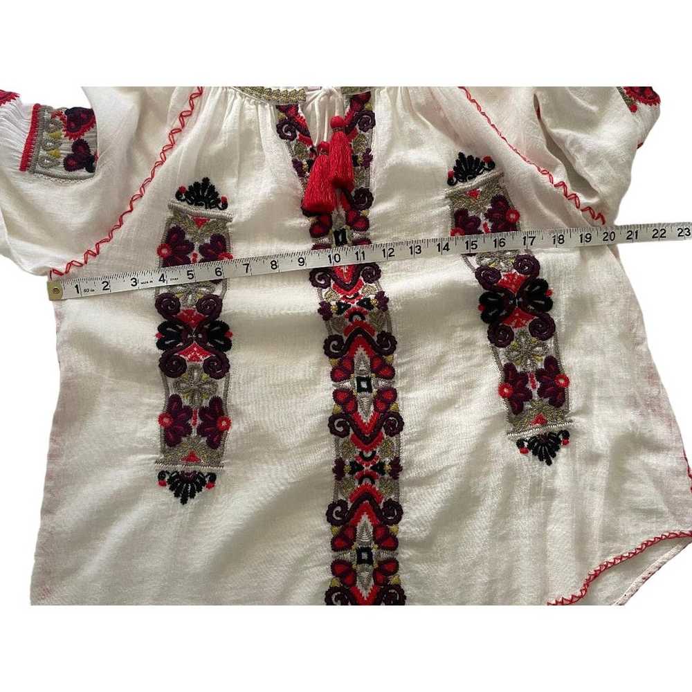 Calypso St Barth Inabu Embroidered Peasant Top Si… - image 7