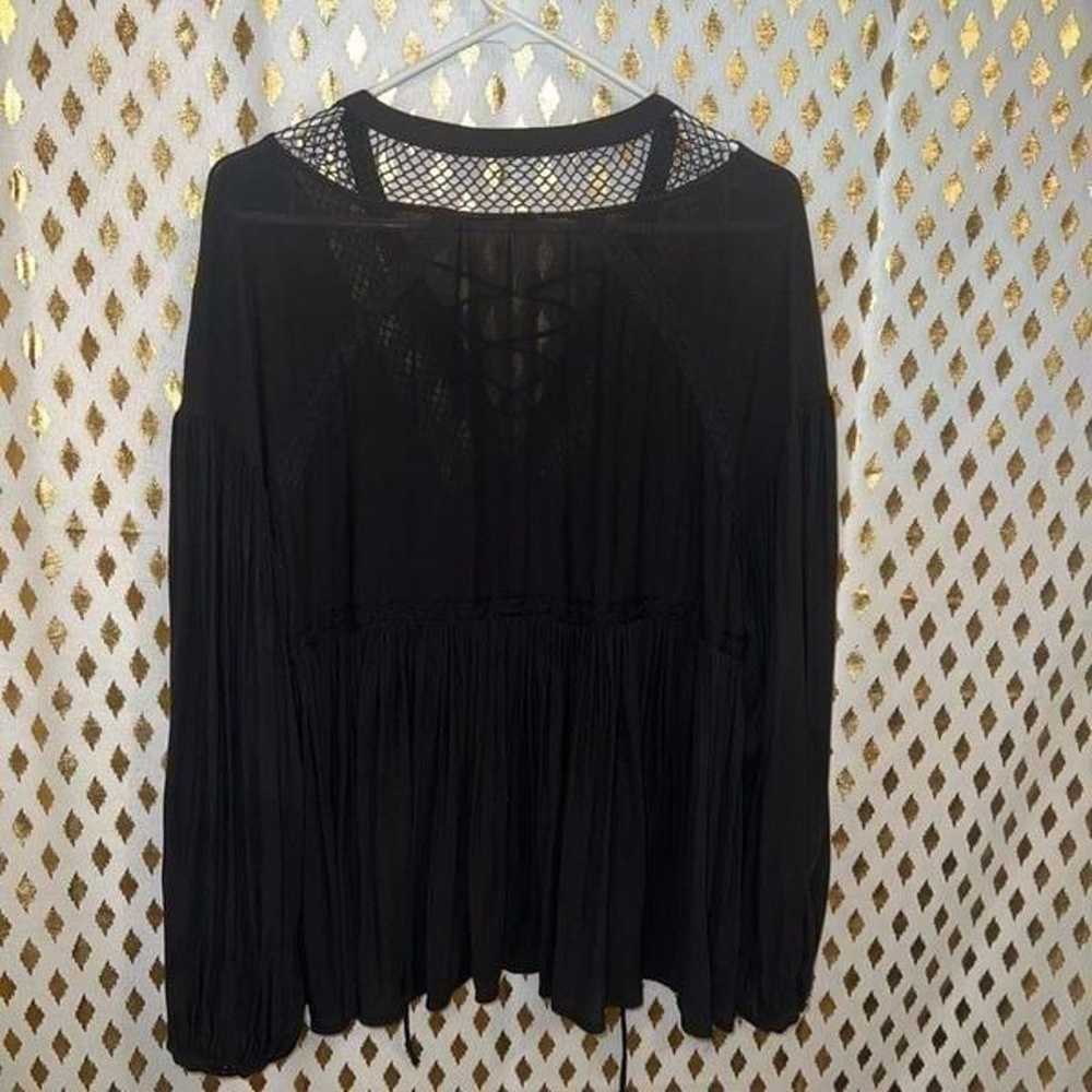 Free People 'Don't Let Go' Peasant Top black Goth… - image 8