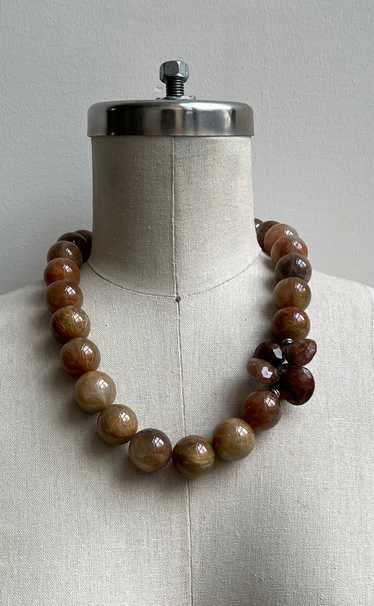 Round Red Rutilated Quartz with Faceted Briolettes