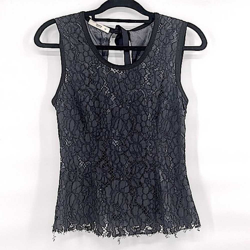 Prada black lace sleeveless top size 42 XS - image 1