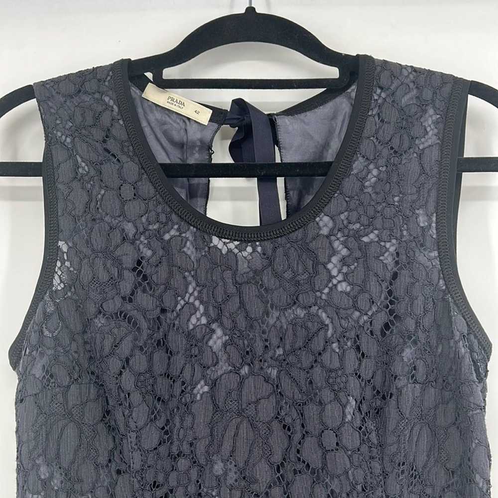 Prada black lace sleeveless top size 42 XS - image 2