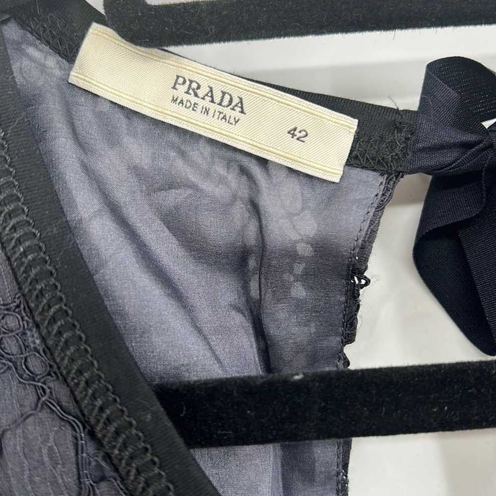 Prada black lace sleeveless top size 42 XS - image 4
