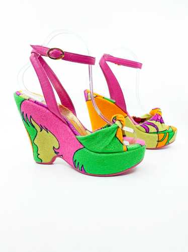 D&G Dolce & Gabbana Y2K Neon Terry Wedges