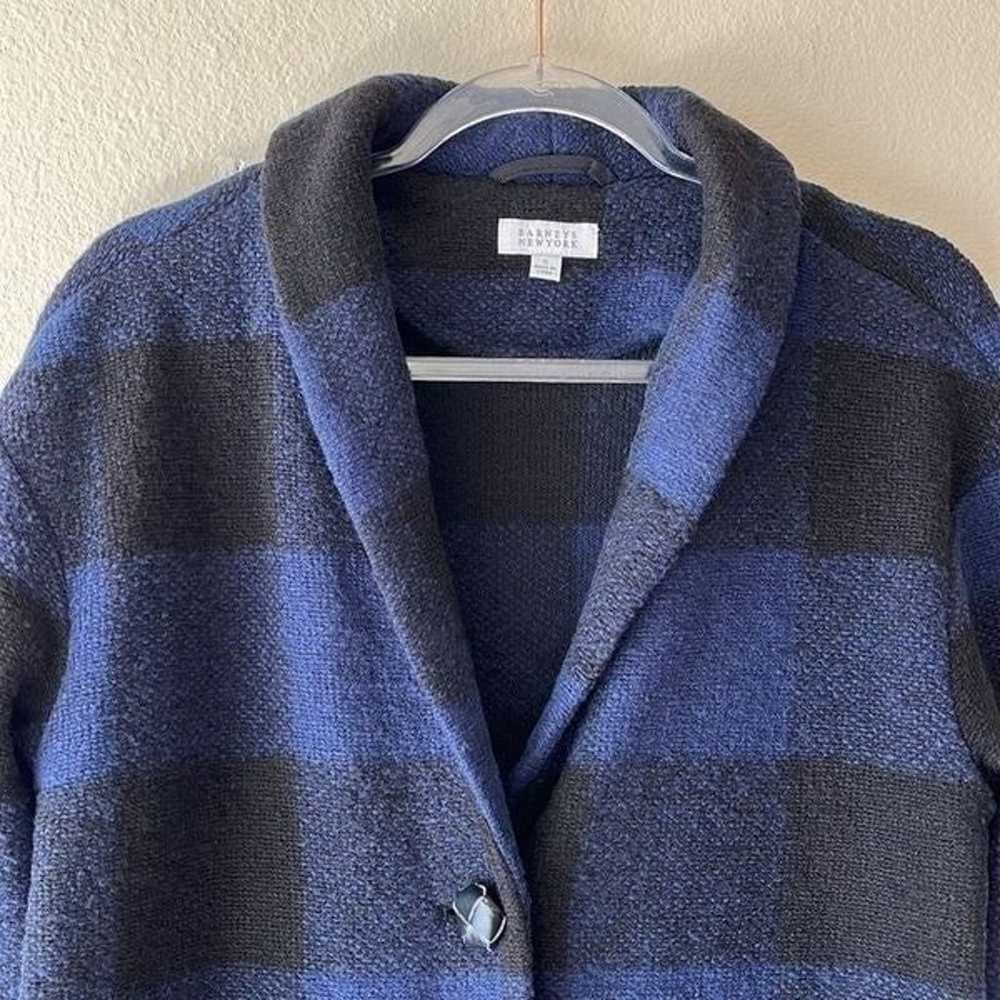 Barney’s New York Checkered Blue and Black Wool B… - image 2