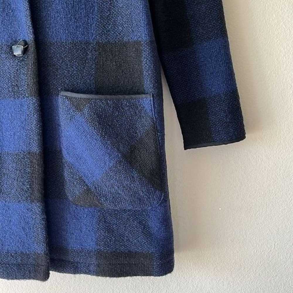 Barney’s New York Checkered Blue and Black Wool B… - image 4