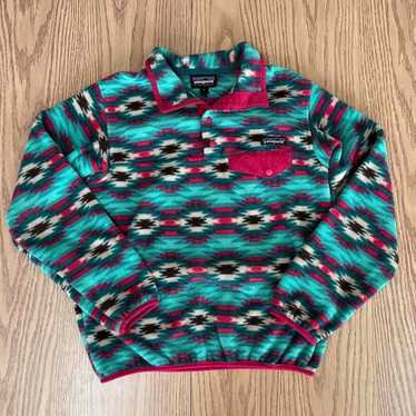 Patagonia Synchilla Blue and Pink Aztec Fleece - image 1