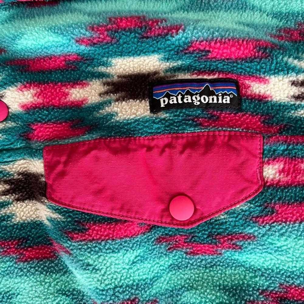 Patagonia Synchilla Blue and Pink Aztec Fleece - image 4