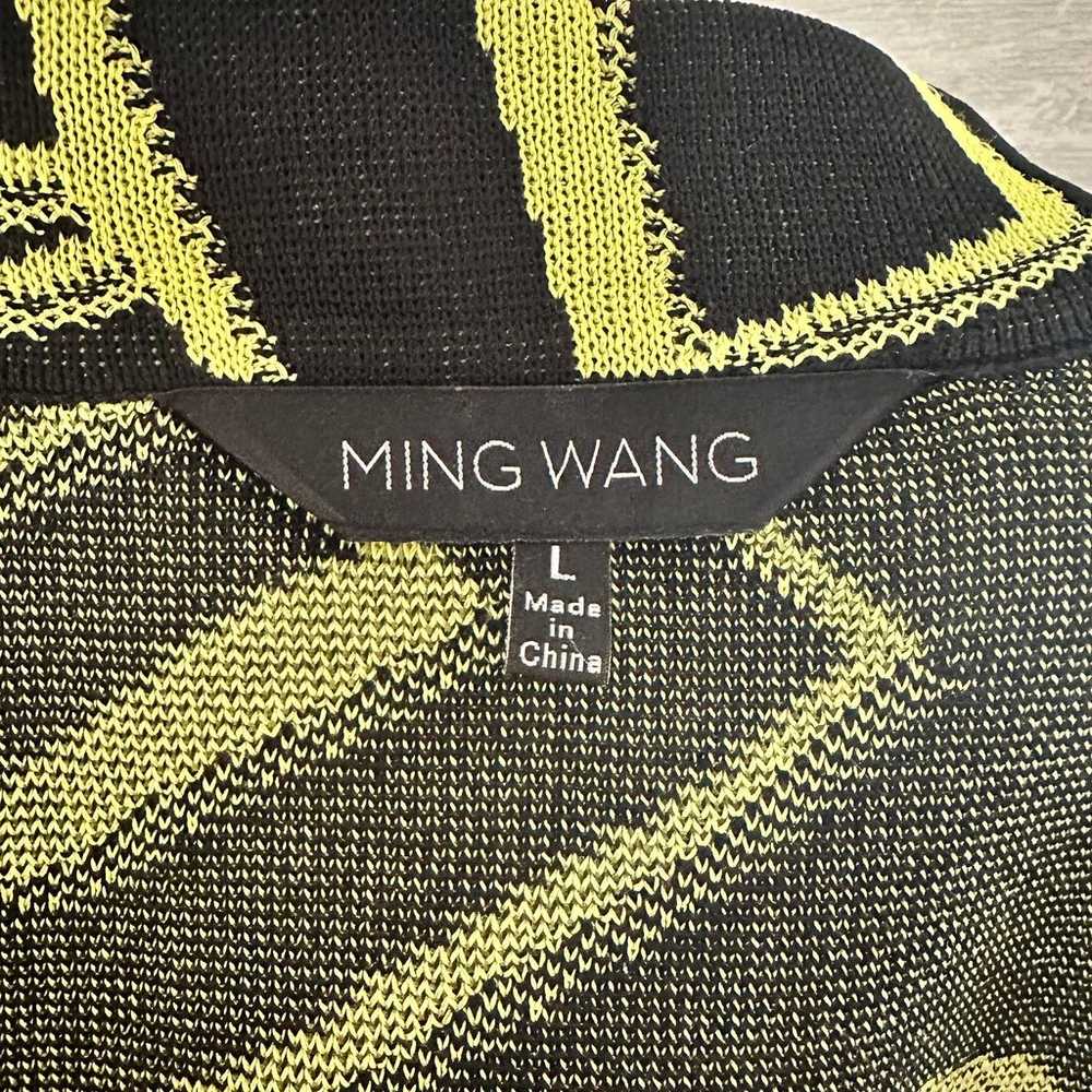 Ming Wang Black Green/Yellow Geometric Button Up … - image 6