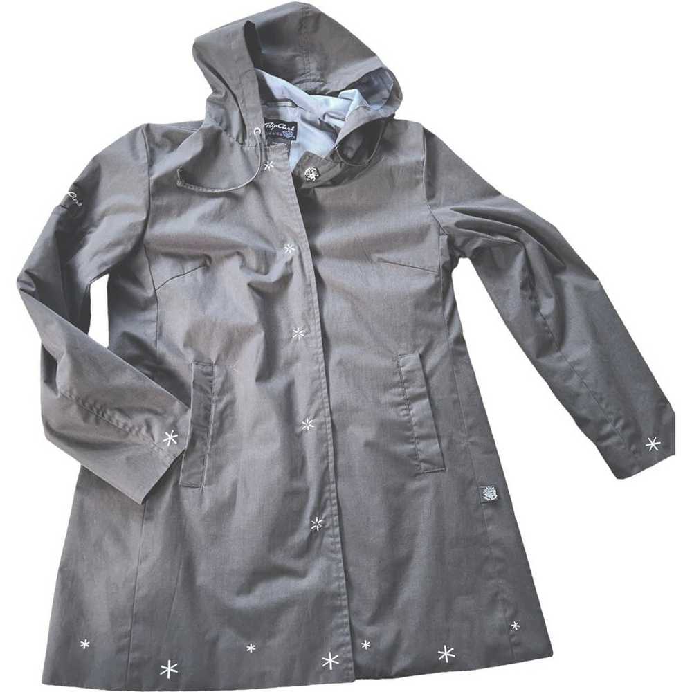 NWOT Rip Curl Gray Hooded Rain Coat Juniors Size … - image 1