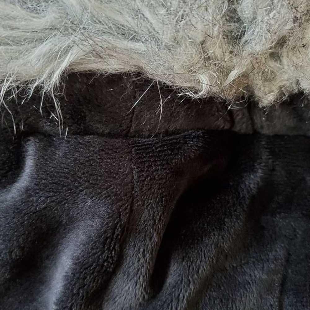 Intl Details Black Faux Fur Hooded Lined Puffer J… - image 9