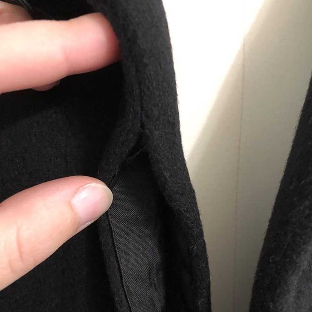 Andrea Vintage Wool Black Dress Coat with Lace De… - image 12