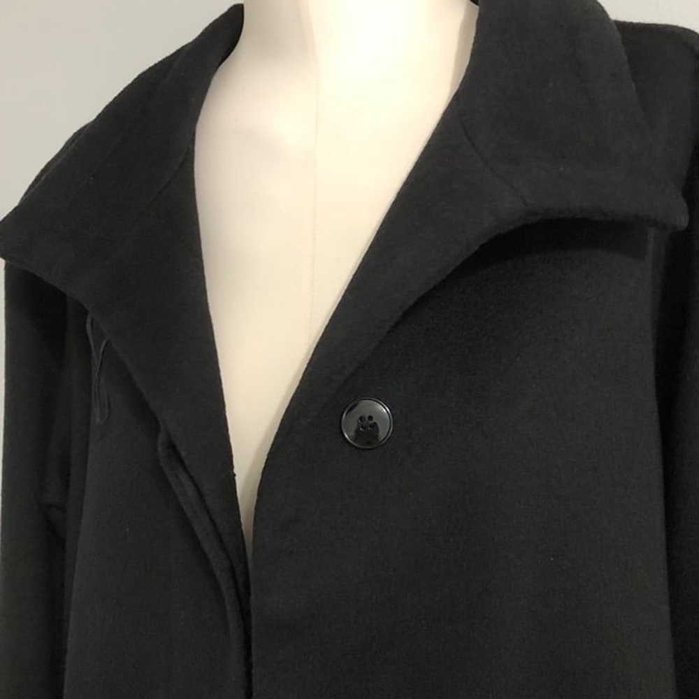 Andrea Vintage Wool Black Dress Coat with Lace De… - image 6