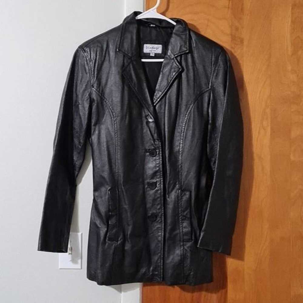 Vintage Leather Jacket Black Size Large - image 1