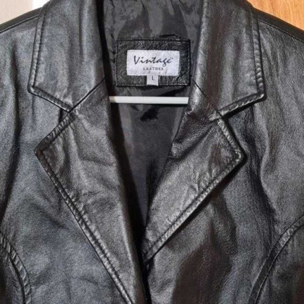 Vintage Leather Jacket Black Size Large - image 3