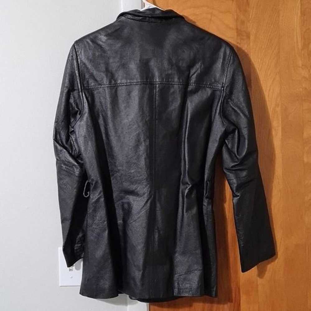 Vintage Leather Jacket Black Size Large - image 4