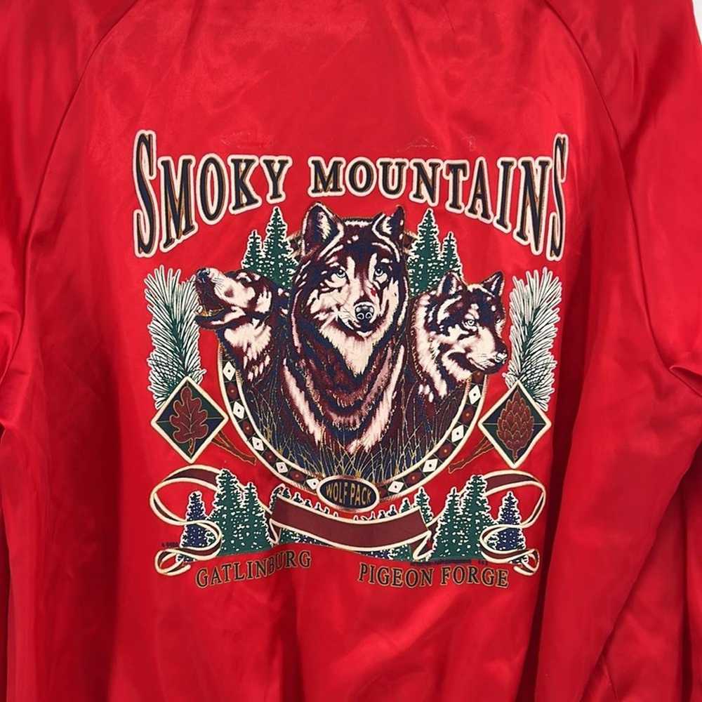 Vintage Smoky mountains satin bomber Wolfe jacket… - image 2