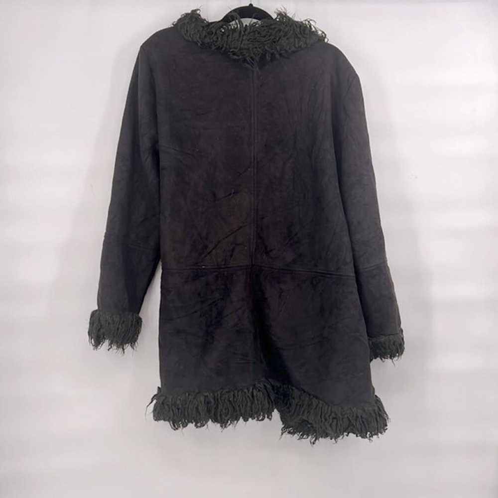 Vintage 90s penny lane black coat size medium fau… - image 10
