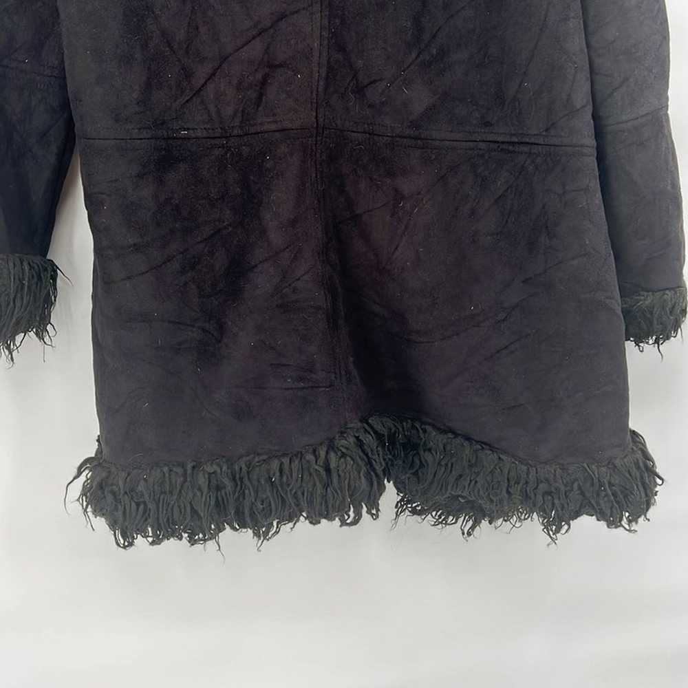 Vintage 90s penny lane black coat size medium fau… - image 11