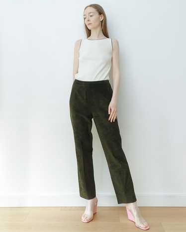 Deep Olive Suede Trousers