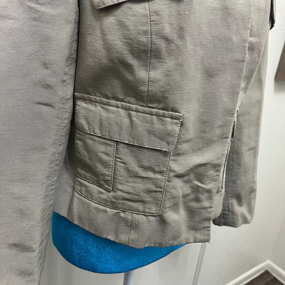 REISS Khaki Beige Textured Short Jacket Blazer Sn… - image 4