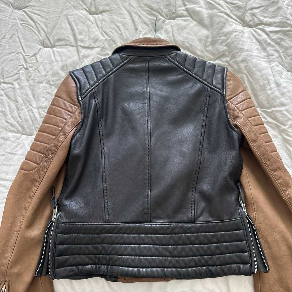 All Saints two-tone leather jacket - image 3