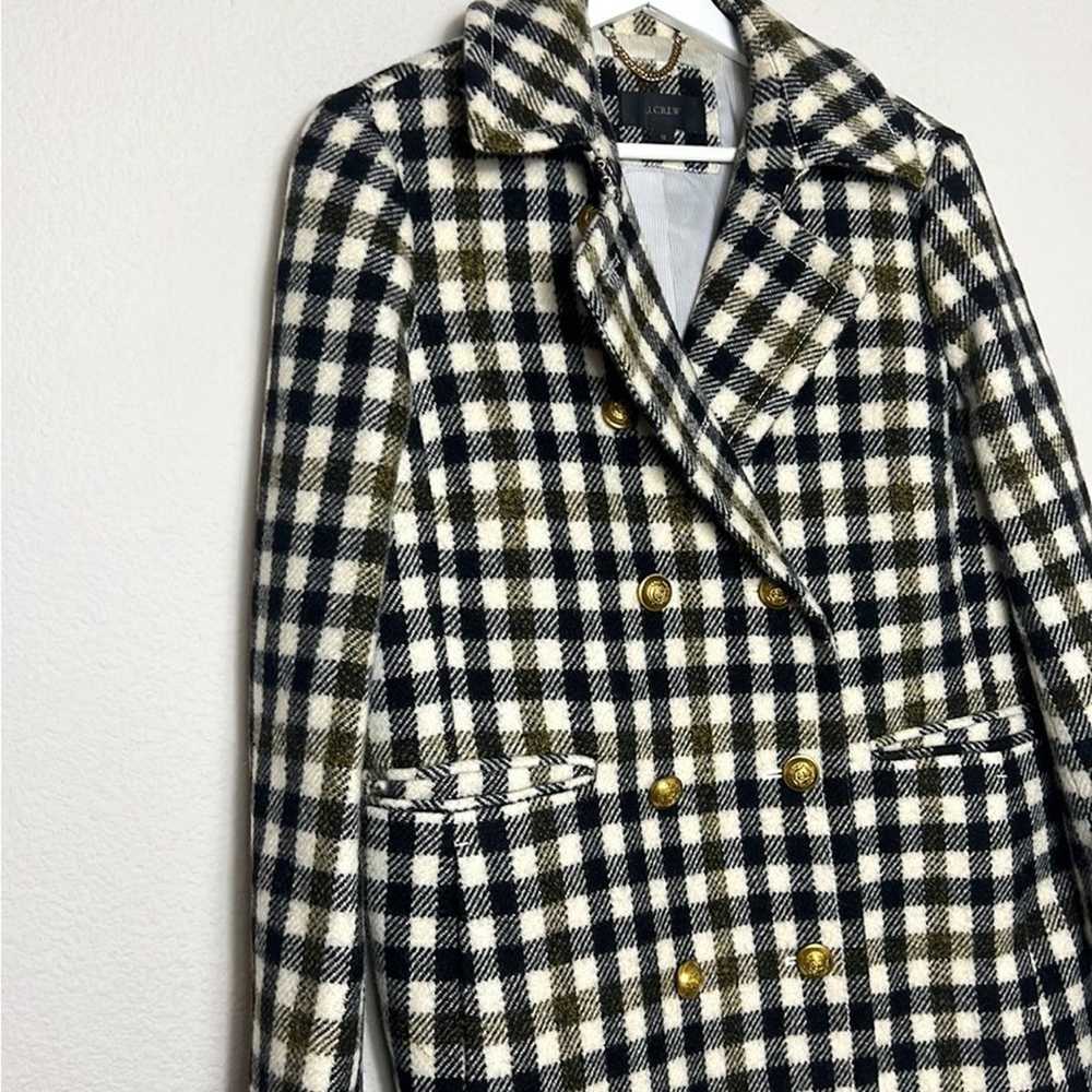 JCrew Oxford Check Double Breast Wool Peacoat - image 3