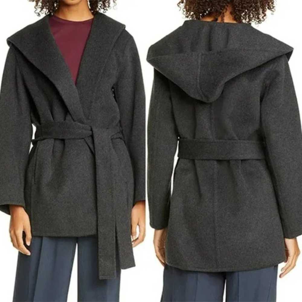 Vince Hooded Wool Blend Women's Coat Heather Char… - image 1