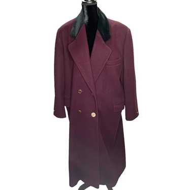 Larry Levine Jacket Womens XL Purple Wool Trench C
