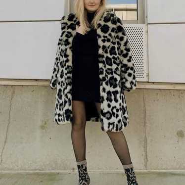 Michael Kors leopard faux fur coat