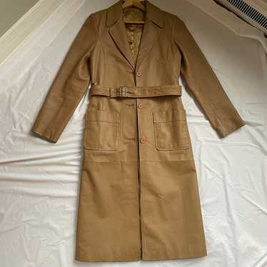Vintage leather trench coat - image 1