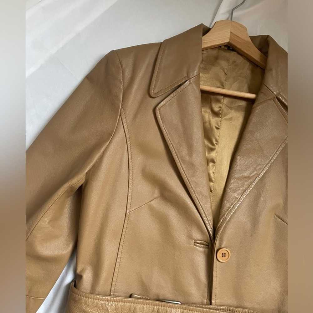 Vintage leather trench coat - image 6