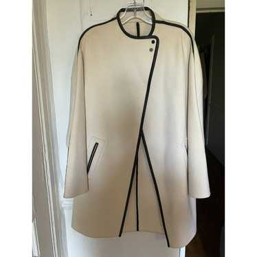 New Vince Wool Winter White Swing Coat with black… - image 1