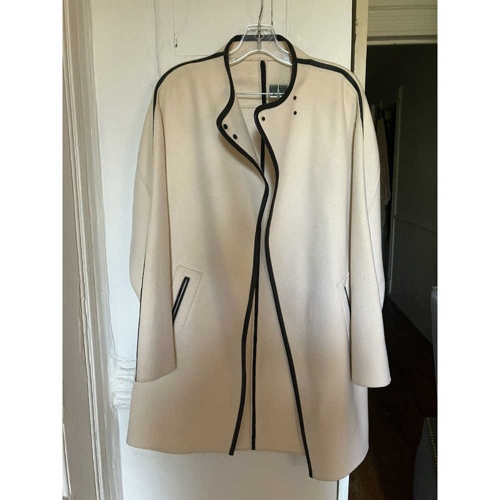 New Vince Wool Winter White Swing Coat with black… - image 2