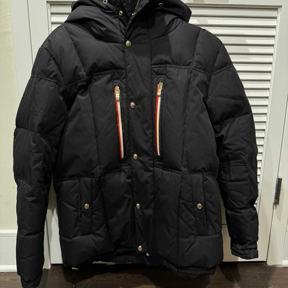 Moncler puffer jacket black red - image 2
