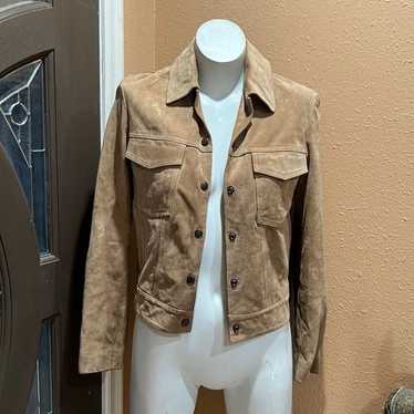 Theory tan suede leather jacket - image 1