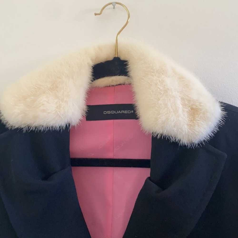 DSquared2 Wool Coat with Mink Collar - image 3