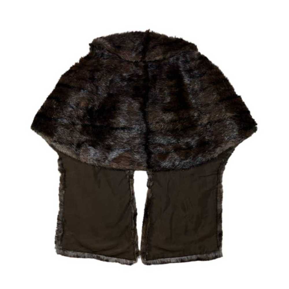 Genuine Brown Fur Warm Poncho Coat | Size S/M - image 2