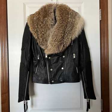 Leather Jacket with real fur