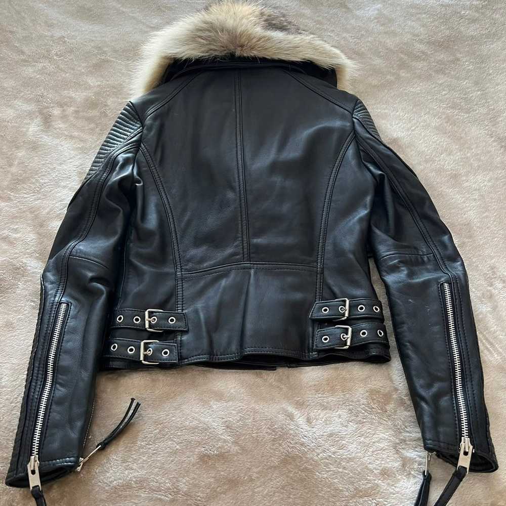 Leather Jacket with real fur - image 2