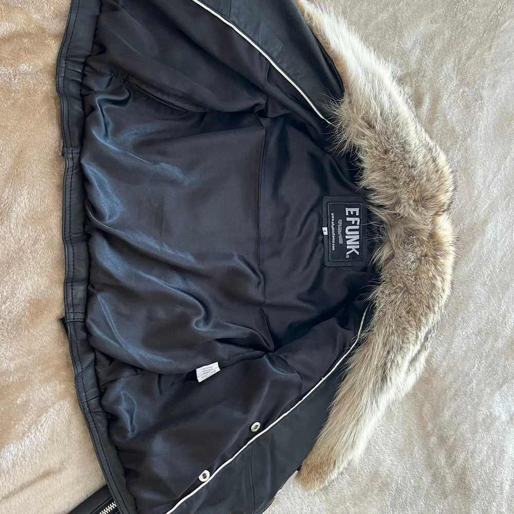 Leather Jacket with real fur - image 3