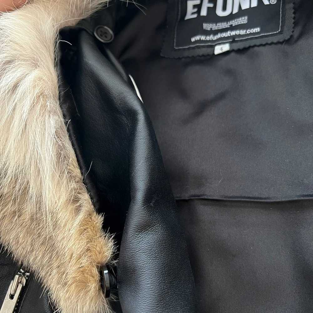 Leather Jacket with real fur - image 7
