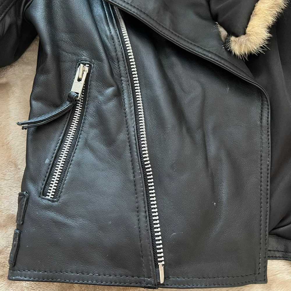 Leather Jacket with real fur - image 8