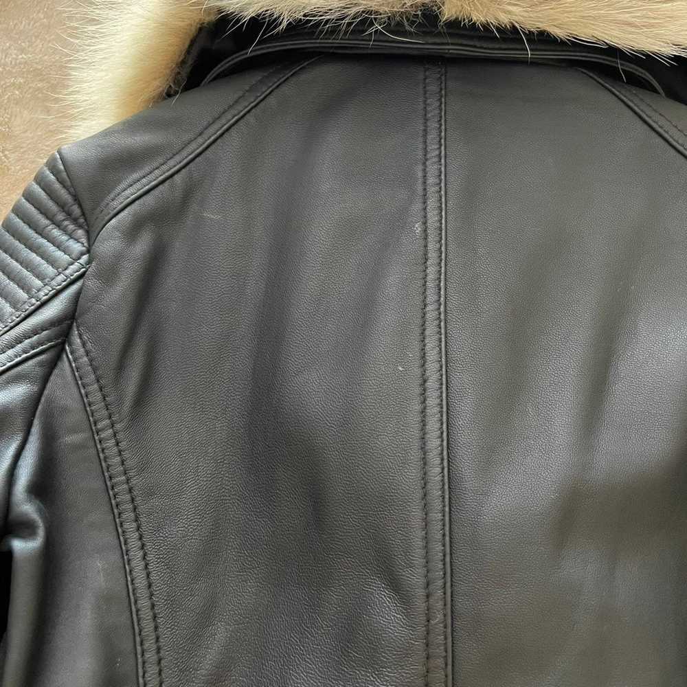 Leather Jacket with real fur - image 9