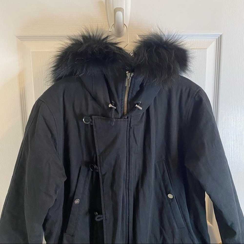 THE KOOPLES BLACK PARKA COAT WITH 100% RACCOON FU… - image 3