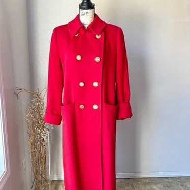 Vintage 100% Cashmere Red Saks Fifth Ave Peacoat