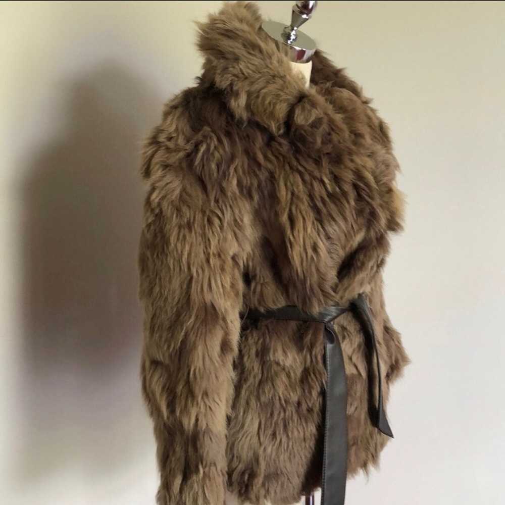 Vintage Lamb Fur Belted Jacket - image 3