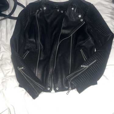 genuine leather shoulder jacket